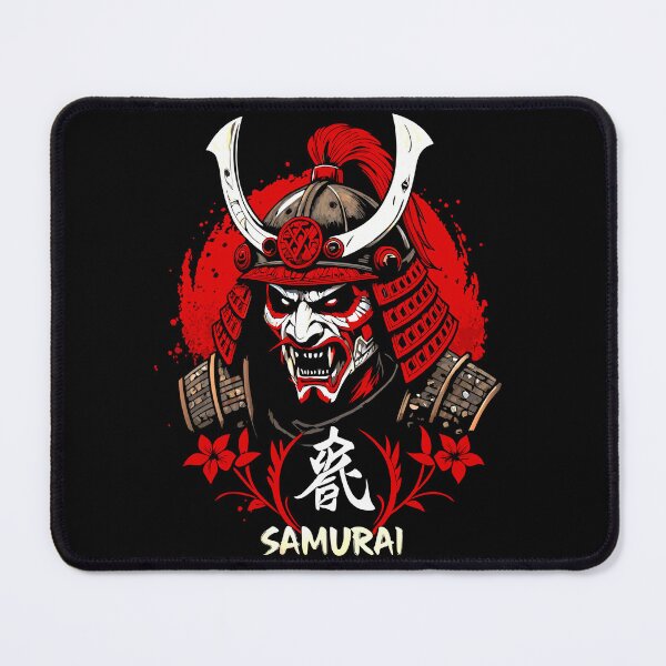 Item preview, Fierce Samurai Mask with Katana Horns and Red Armor designed and sold by VikArtStudio.