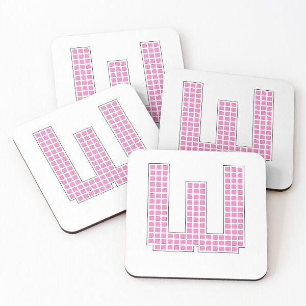 Item preview, Uppercase W - Pink Pixel Block Character designed and sold by PixelGlyphs.