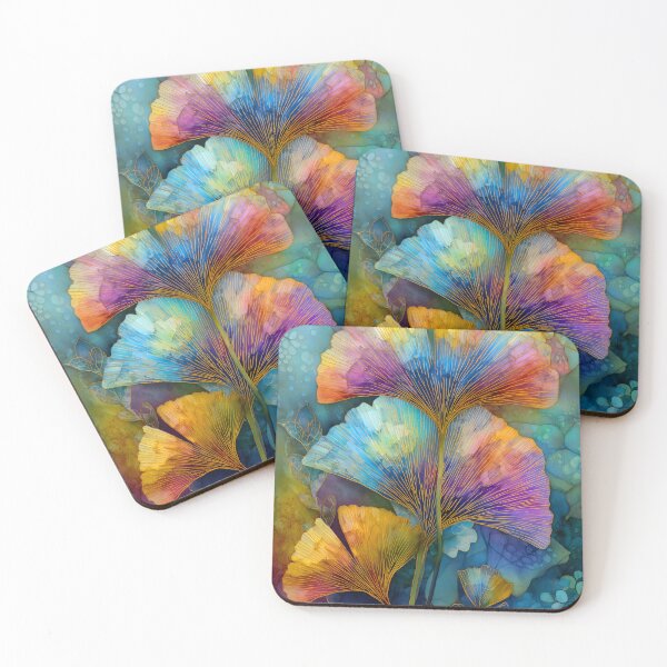 Item preview, Colorful Ginkgo Leaves Watercolor Painting designed and sold by JBJart.