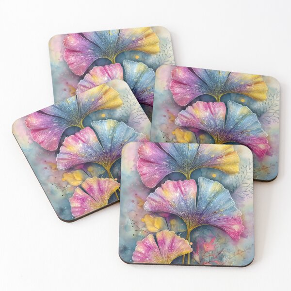 Item preview, Colorful Ginkgo Leaves Watercolor Painting designed and sold by JBJart.