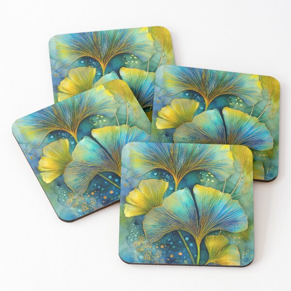 Item preview, Colorful Ginkgo Leaves Watercolor Painting designed and sold by JBJart.