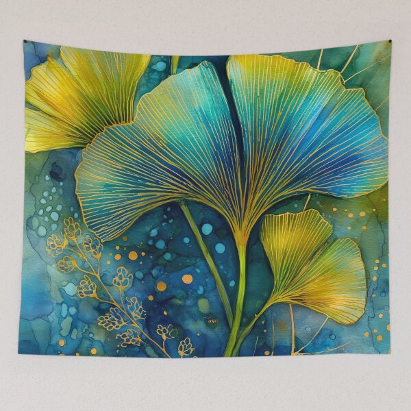 Item preview, Colorful Ginkgo Leaves Watercolor Painting designed and sold by JBJart.