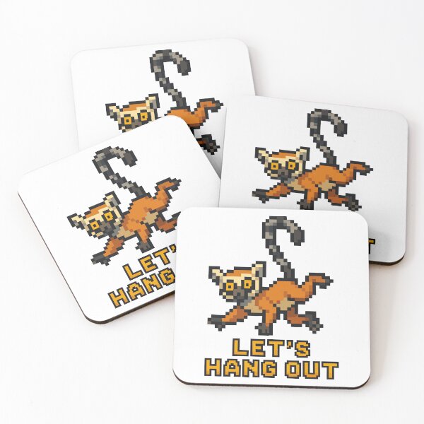 Item preview, Let’s Hang Out – Pixel Lemur Swinging by Tail designed and sold by NaturePixel.