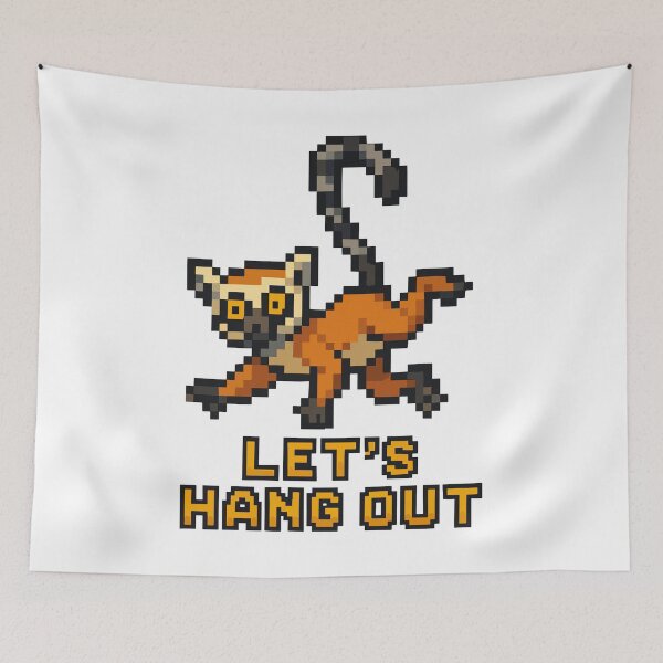 Item preview, Let’s Hang Out – Pixel Lemur Swinging by Tail designed and sold by NaturePixel.