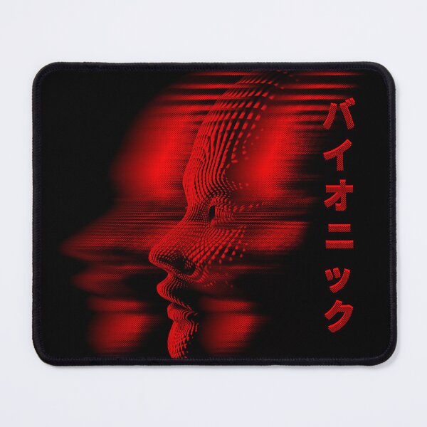 Item preview, red robot head face cyborg in japanese cyberpunk anime manga style designed and sold by CYBER-ROR.