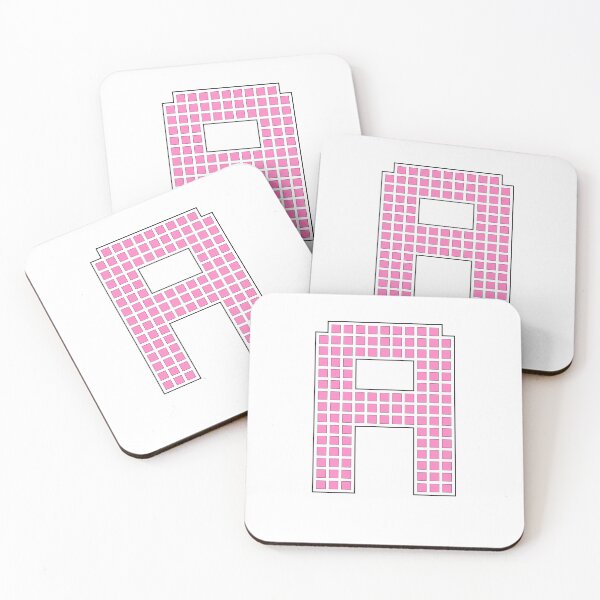 Item preview, Uppercase A - Pink Pixel Block Character designed and sold by PixelGlyphs.