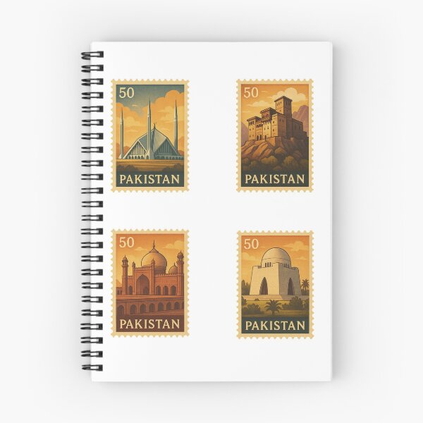 Item preview, Famous Landmark Stamps - Faisal Mosque | Baltit Fort | Badshahi Masjid | Mazar-e-Quaid designed and sold by theOneWhoDraws.