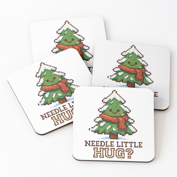 Item preview, Needle Little Hug? – Cozy Pixel Pine Tree with Scarf designed and sold by NaturePixel.