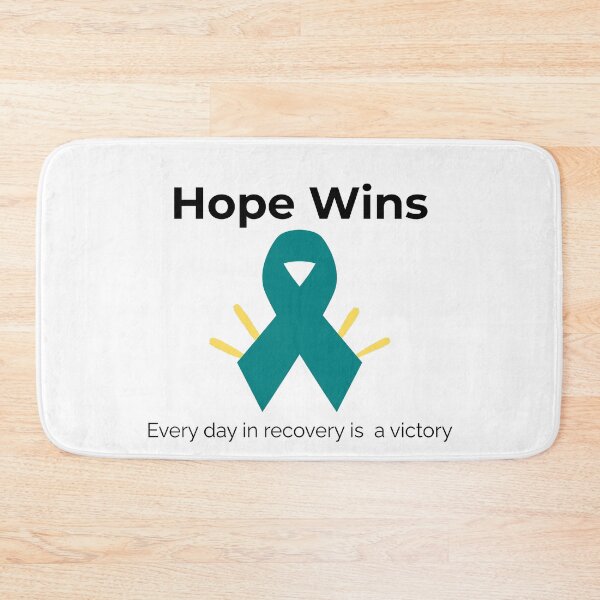 Item preview, Hope Wins Teal Addiction Recovery Awareness Ribbon with Quote designed and sold by Dog Hair and Healing.
