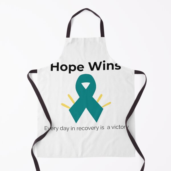 Item preview, Hope Wins Teal Addiction Recovery Awareness Ribbon with Quote designed and sold by Dog Hair and Healing.
