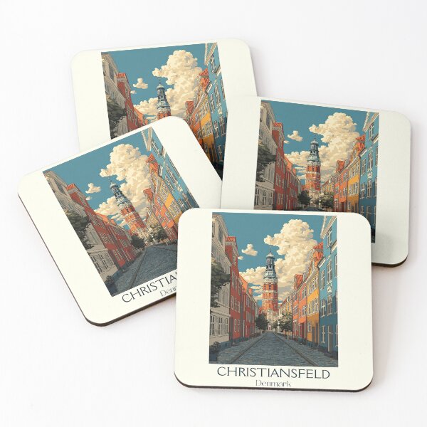 Item preview, Christiansfeld Cobblestone Street Vintage Poster designed and sold by TuncGK.