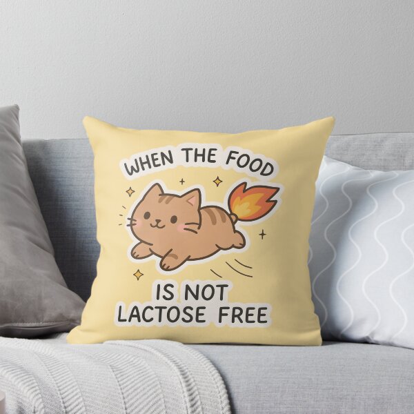Item preview, When The Food Is Not Lactose Free Funny Cute Cat Lactose Intolerant designed and sold by thecatcouch.
