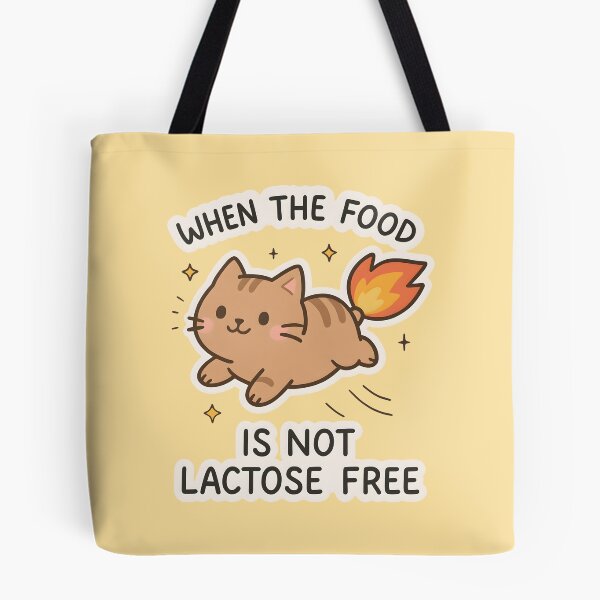 Item preview, When The Food Is Not Lactose Free Funny Cute Cat Lactose Intolerant designed and sold by thecatcouch.