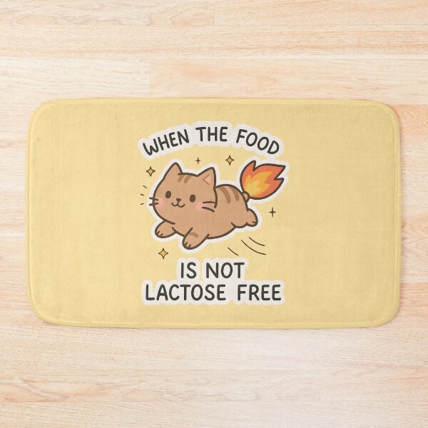 Item preview, When The Food Is Not Lactose Free Funny Cute Cat Lactose Intolerant designed and sold by thecatcouch.