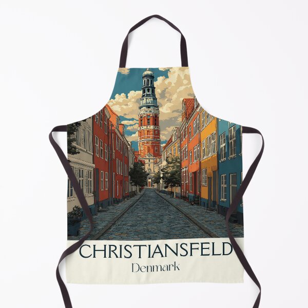 Item preview, Christiansfeld Cobblestone Street Vintage Poster designed and sold by TuncGK.