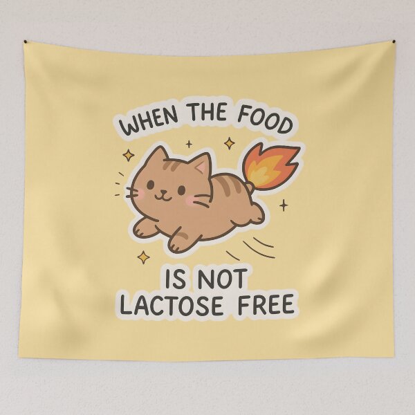 Item preview, When The Food Is Not Lactose Free Funny Cute Cat Lactose Intolerant designed and sold by thecatcouch.