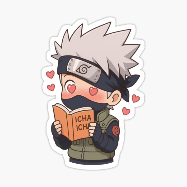 Item preview, Chibi Kakashi Hatake – Peekaboo Ninja with a Book designed and sold by ColorSplash123.