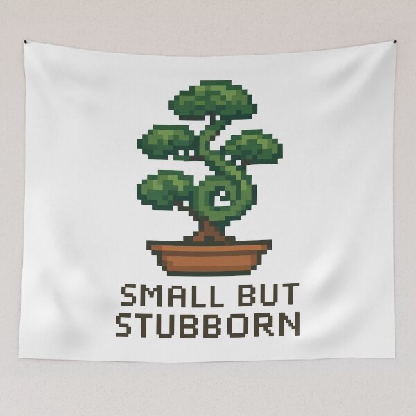 Item preview, Small But Stubborn – Pixel Spiral Bonsai Tree designed and sold by NaturePixel.