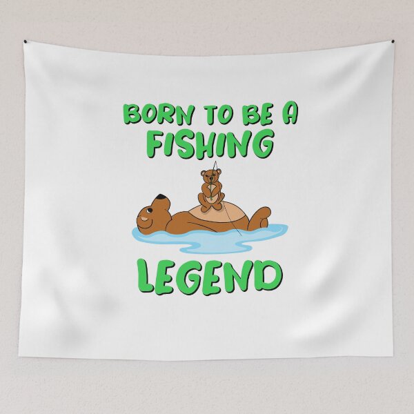 Item preview, Born to Be a Fishing Legend – Whimsical Wildlife Art designed and sold by DLawsonDesigns.