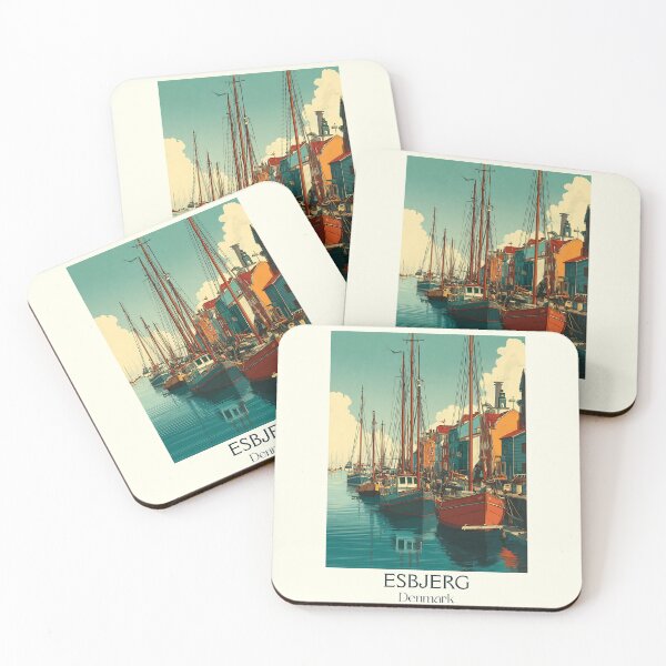 Item preview, Esbjerg Harbor Vintage Travel Poster	 designed and sold by TuncGK.