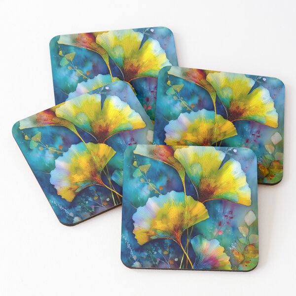 Item preview, Colorful Ginkgo Leaves Watercolor Painting designed and sold by JBJart.