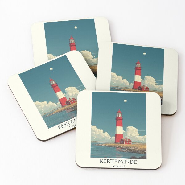 Item preview, Kerteminde Coastal Lighthouse Retro Print designed and sold by TuncGK.