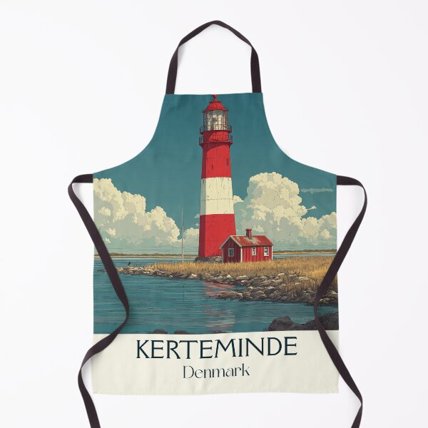 Item preview, Kerteminde Coastal Lighthouse Retro Print designed and sold by TuncGK.