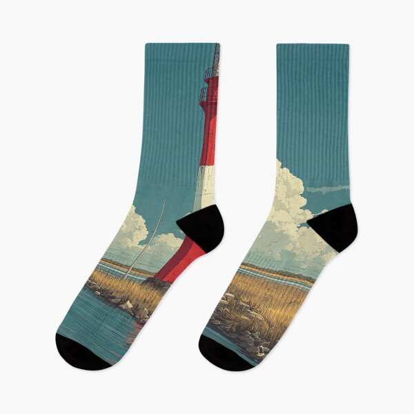 Item preview, Kerteminde Coastal Lighthouse Retro Print designed and sold by TuncGK.