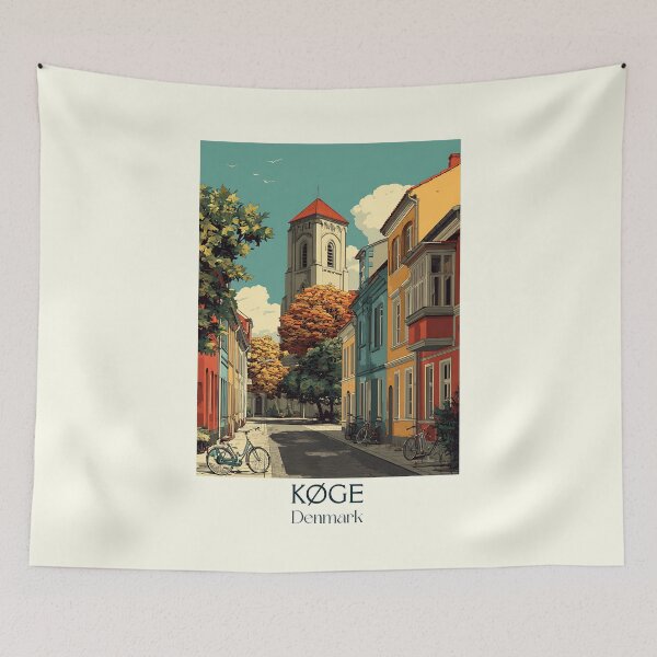 Item preview, Køge Old Town Street Vintage Poster	 designed and sold by TuncGK.