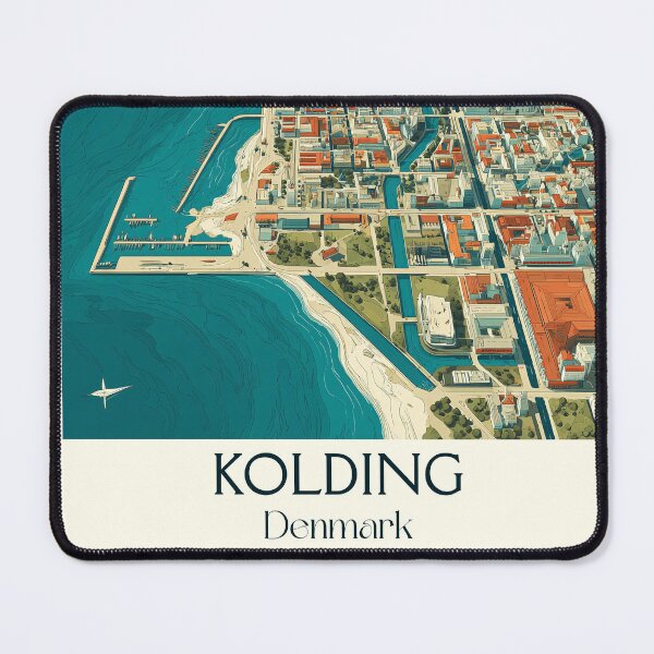 Item preview, Kolding Aerial View Vintage Poster designed and sold by TuncGK.