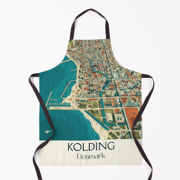 Item preview, Kolding Aerial View Vintage Poster	 designed and sold by TuncGK.