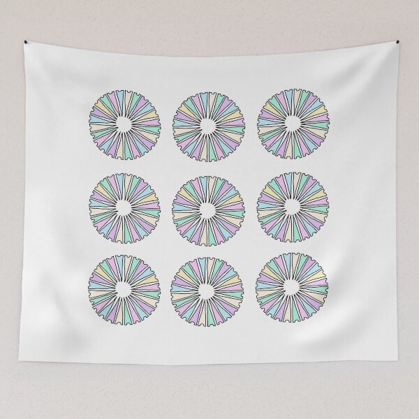 Item preview, Pastel abstract wheel pattern retro geometric circles design designed and sold by Jjc59.