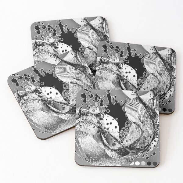 Item preview, Curved abstraction in black, grey and white designed and sold by AnnabellaRh.
