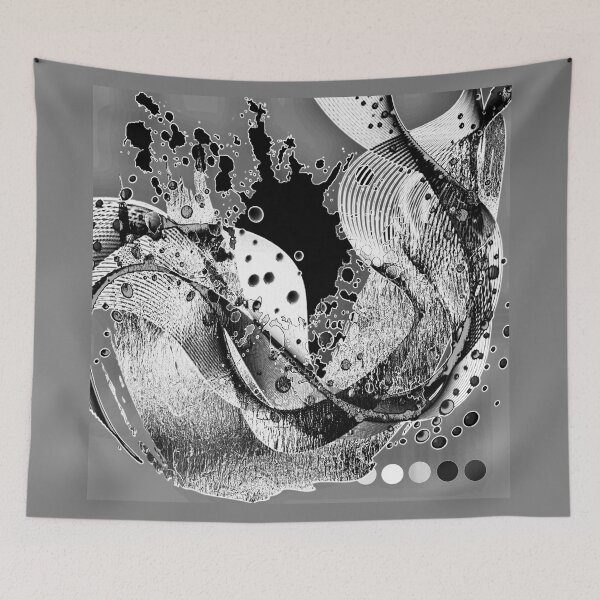 Item preview, Curved abstraction in black, grey and white designed and sold by AnnabellaRh.