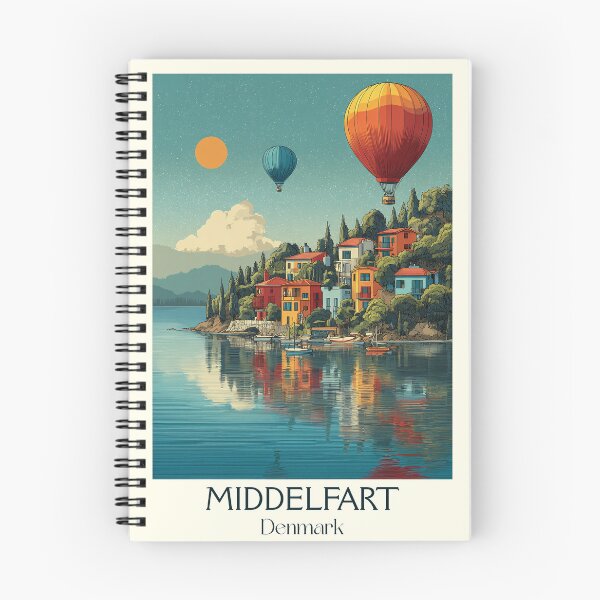 Item preview, Middelfart Hot Air Balloon & Harbor Vintage Poster	 designed and sold by TuncGK.