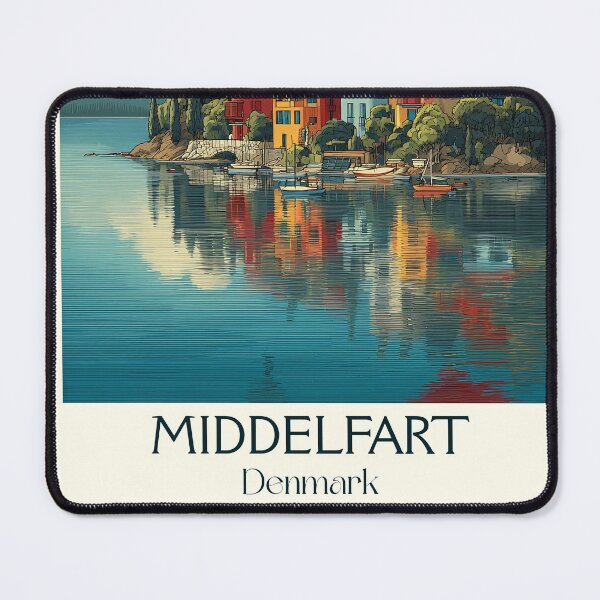Item preview, Middelfart Hot Air Balloon & Harbor Vintage Poster	 designed and sold by TuncGK.