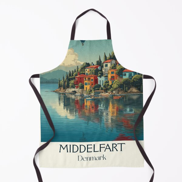 Item preview, Middelfart Hot Air Balloon & Harbor Vintage Poster designed and sold by TuncGK.