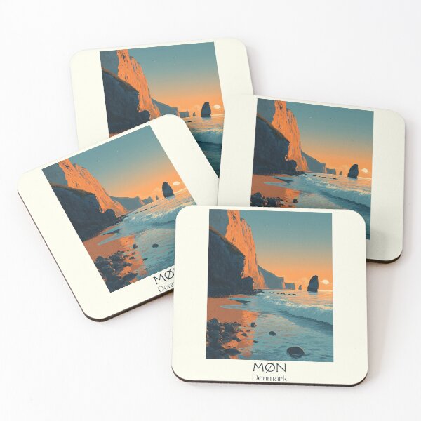 Item preview, Møn Seaside Cliff Vintage Travel Poster	 designed and sold by TuncGK.