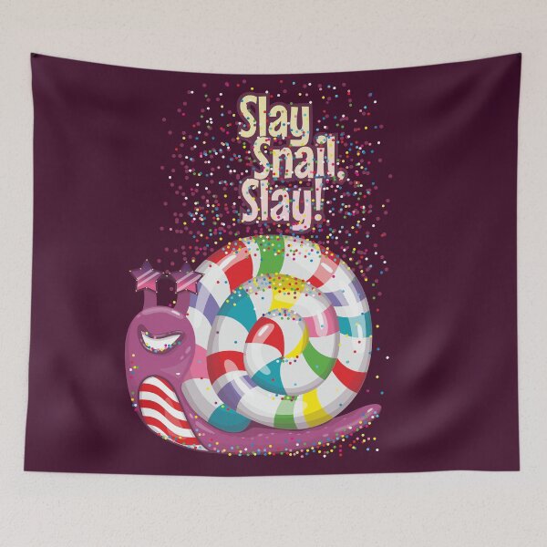 Item preview, Cute Candy Snail – “Slay Snail, Slay!” Funny Kawaii Sticker Design designed and sold by MerchYouSearch.