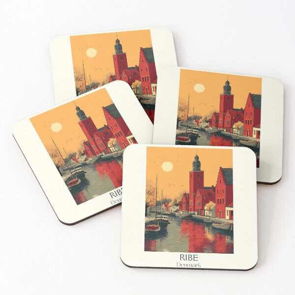 Item preview, Ribe Old Town Canal Vintage Poster	 designed and sold by TuncGK.