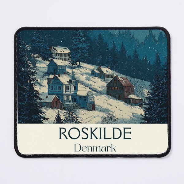 Item preview, Roskilde Castle Moonlit Vintage Poster designed and sold by TuncGK.