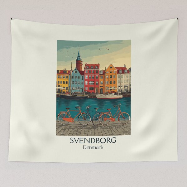 Item preview, Svendborg Canal Bike Vintage Poster	 designed and sold by TuncGK.