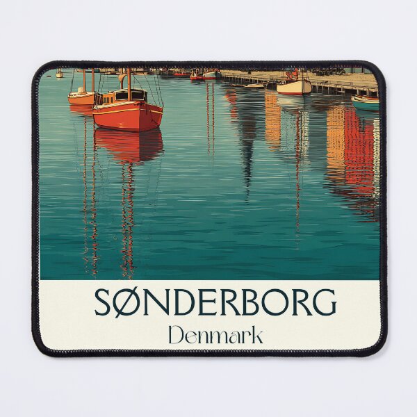 Item preview, Póster Vintage del puerto colorido de Sønderborg designed and sold by TuncGK.