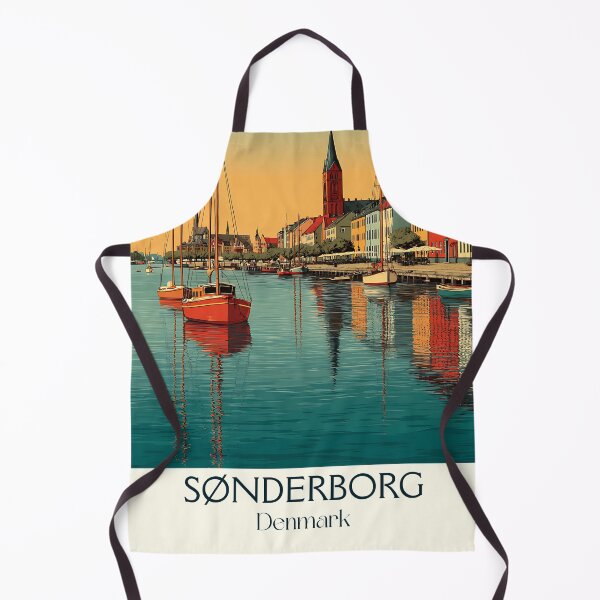 Item preview, Sønderborg Colorful Harbor Vintage Poster designed and sold by TuncGK.