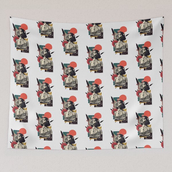 Item preview, beauty vintage dreamer flowers art portrait designed and sold by Ratatatts.