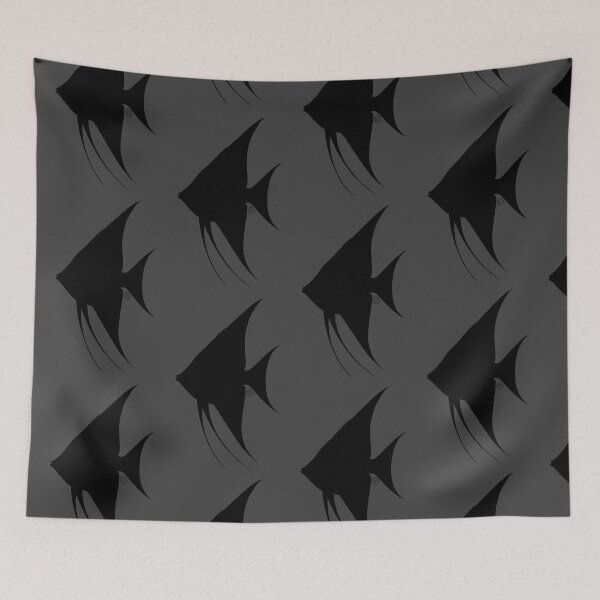 Item preview, Angelfish - Vintage Japanese Style - Black Angel Fish - Shadows designed and sold by Kabuji Store.