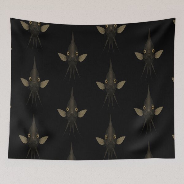 Item preview, Angelfish - Vintage Japanese Style - Black Angel Fish - Front designed and sold by Kabuji Store.