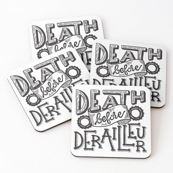 Item preview, Death Before Derailleur Fixed Gear - Black designed and sold by Ruby The Illustrator.