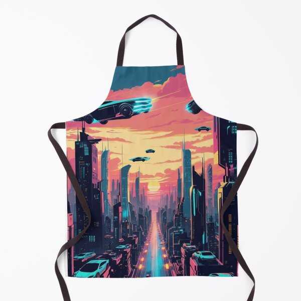 Item preview, Futuristic Cityscape with Flying Cars designed and sold by YourCozyPattern.