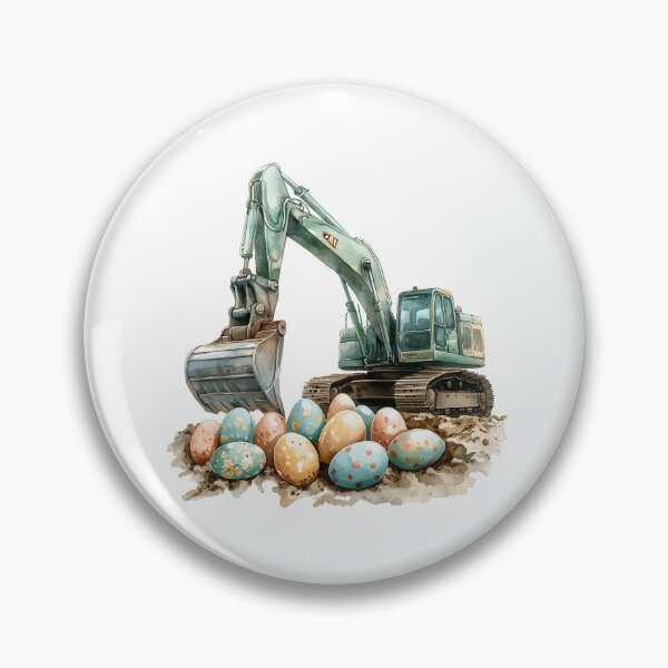 Item preview, Easter Digger: Excavator Unearthing Eggs designed and sold by Mariana Shymkovych.